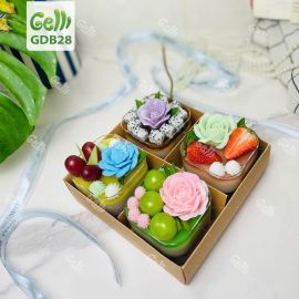 Set 4 Bánh Rau Câu Trái Cây Tươi Nhân Flan Đẹp Mắt - Gelli - GDB28