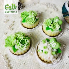 Set Bánh Rau Câu Mini Hoa Xanh Trắng - GELLI - GSET4D13