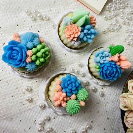 Set Bánh Rau Câu Nhân Flan Sen Đá Và Xương Rồng - Gelli - GSET4D14