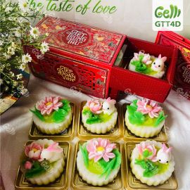 Bánh Trung Thu Rau Câu 4D Hiện Đại - Hộp 2 bánh