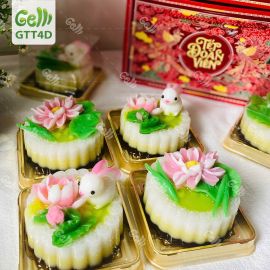 Bánh Trung Thu Rau Câu 4D Hiện Đại - Hộp 4 bánh 