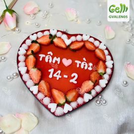 Hộp rau câu trái tim mix dâu tây cho ngày valentine - Gelli - GVALEN05