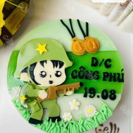 Bánh sinh nhật rau câu chú bộ đội cầm súng - Gelli -  G0825002