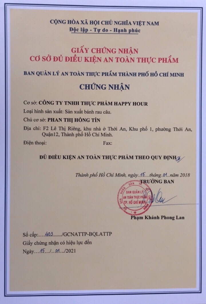 Bánh Sinh Nhật Rau Câu An Toàn