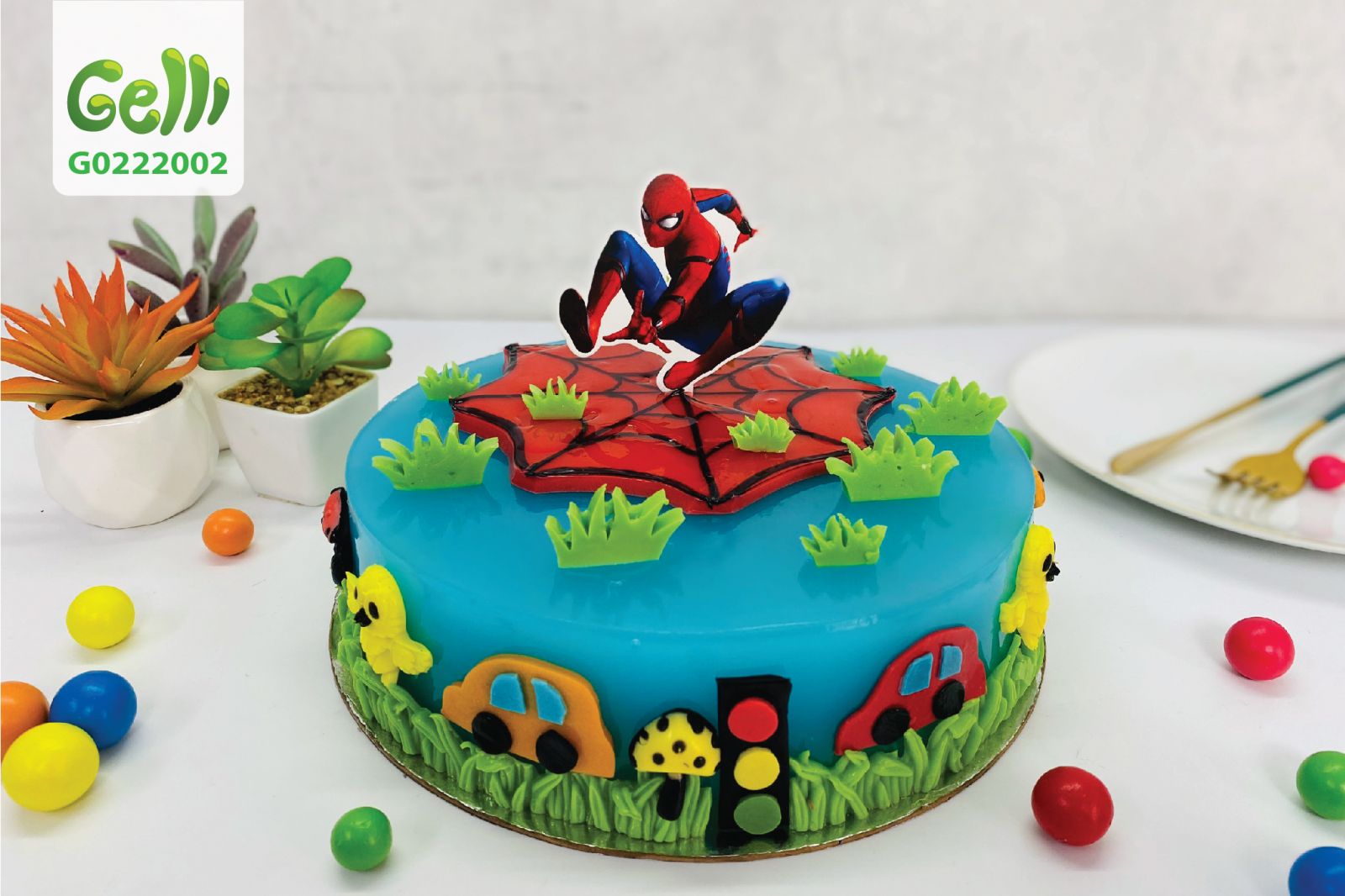 Bánh sinh nhật mặn người nhện Happy birthday Quốc Việt MS1151 - Bánh sinh  nhật bông lan trứng muối Tp. HCM