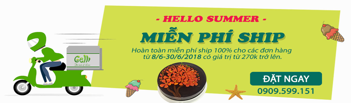 Khuyến mãi Mùa hè - Giảm 100% phí giao hàng từ Rau câu Gelli